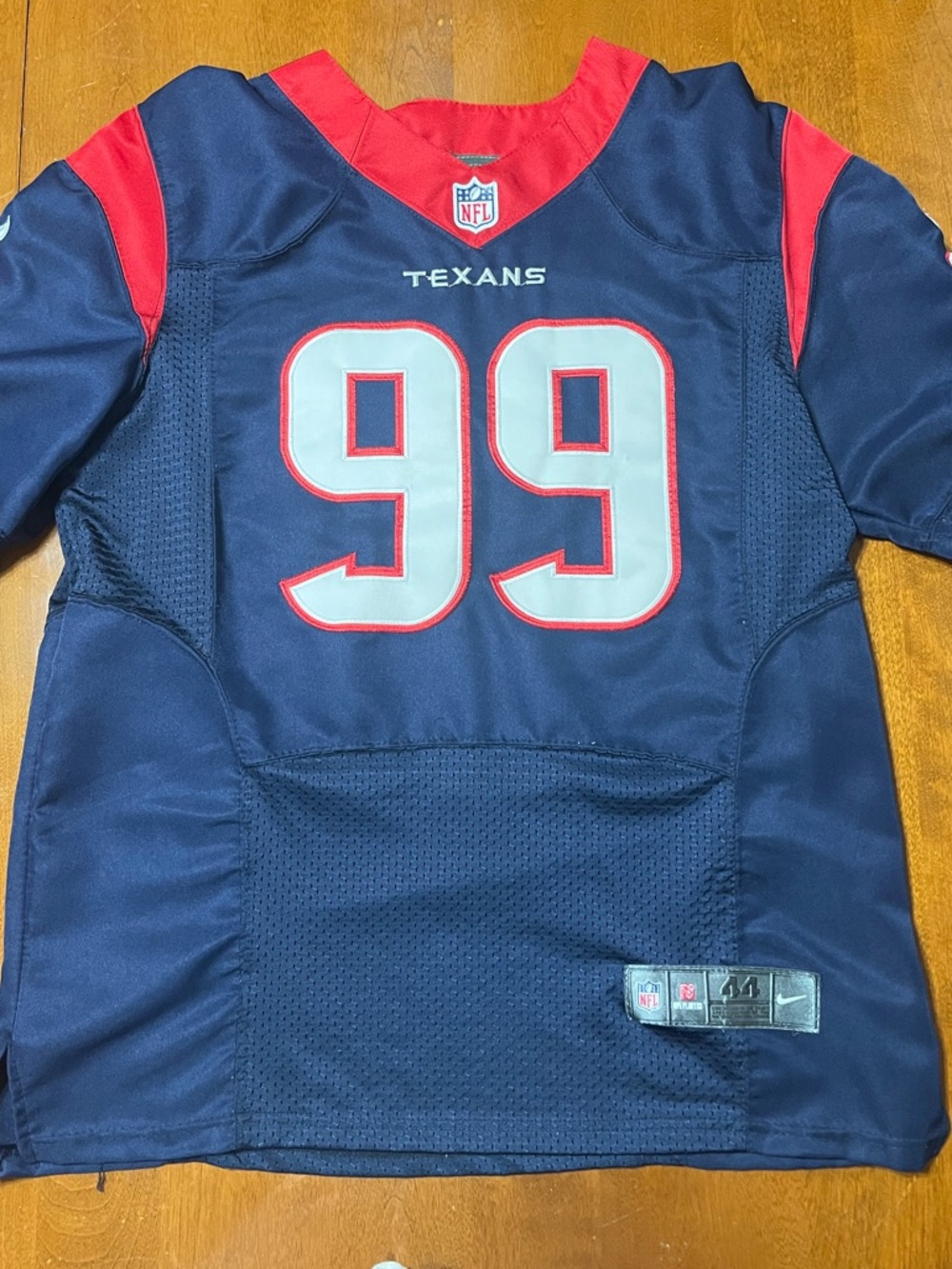 NFL Houston Texans #99 JJ Watt Navy and Red Jersey Size 44-Large